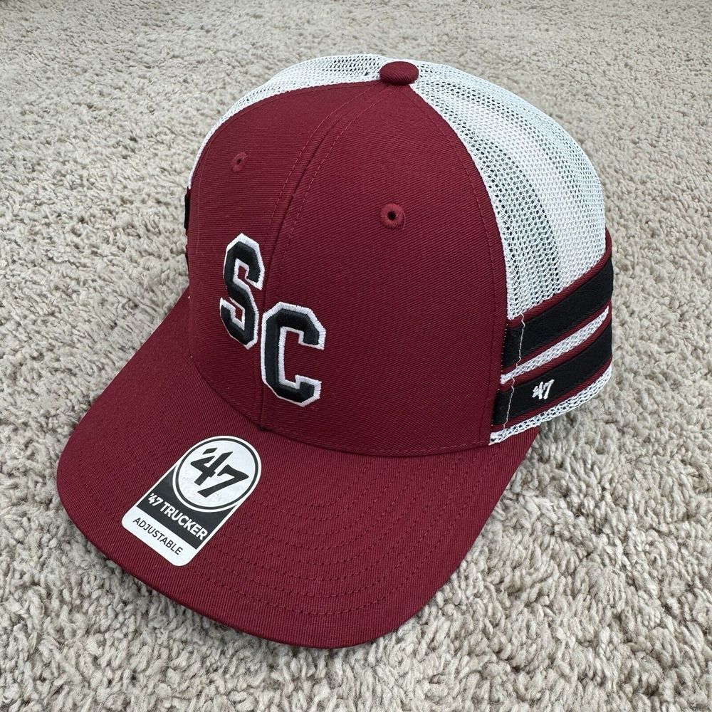 South Carolina Gamecocks Hat 47 Trucker Snapback Garnet Straight 8 Mesh Back Cap